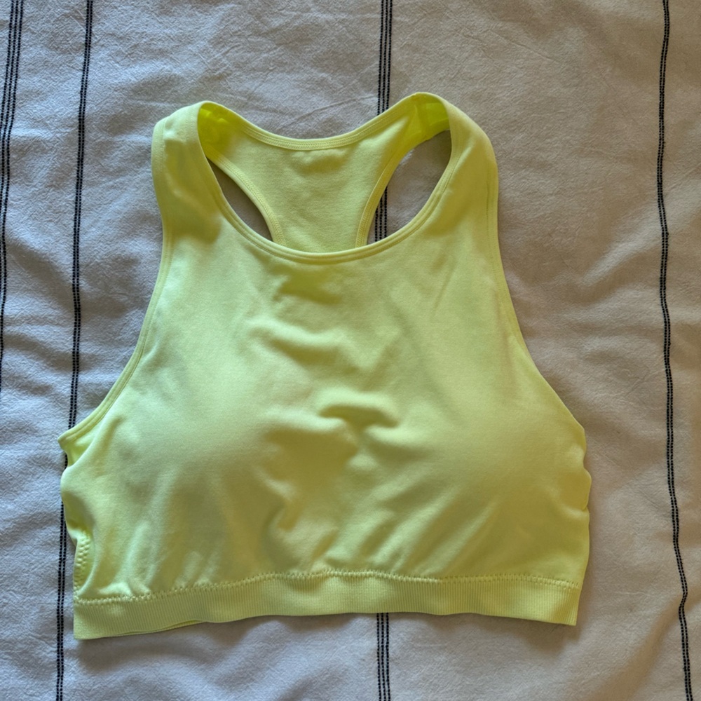 Neon yellow sports bra/top